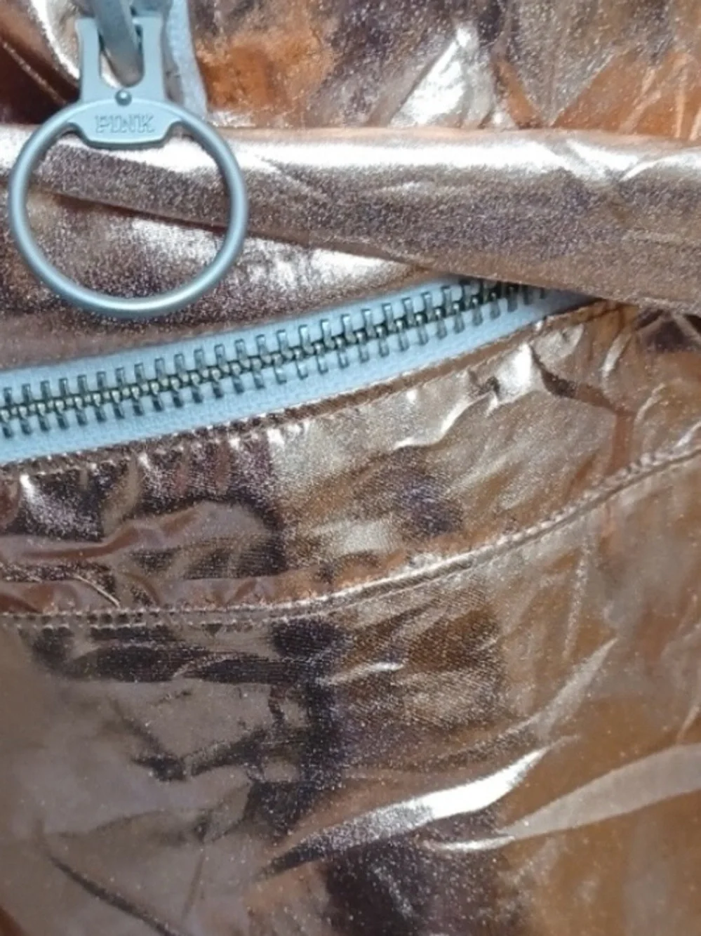 Victoria’s Secret PINK Rare Metallic Rose Gold Sherpa Anorak Jacket Size XS/S - Picture 9 of 14